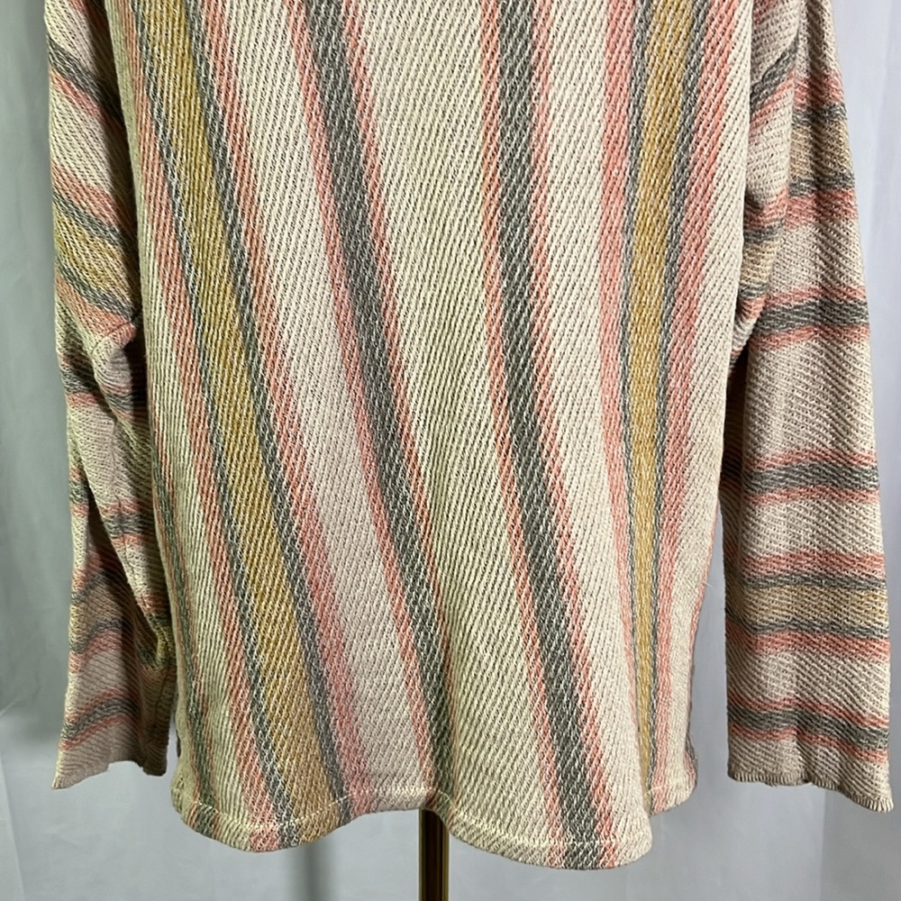 🛍 6 for $35 • Rip Curl Sand Multicolor Striped My Tide Lace Up Poncho Hoodie - Picture 14 of 16